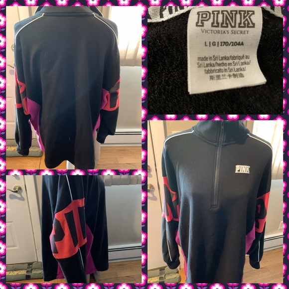 PINK Victoria's Secret Tops - Like New Pink Victoria’sSecret 1/2 ZIP Sweatshirt